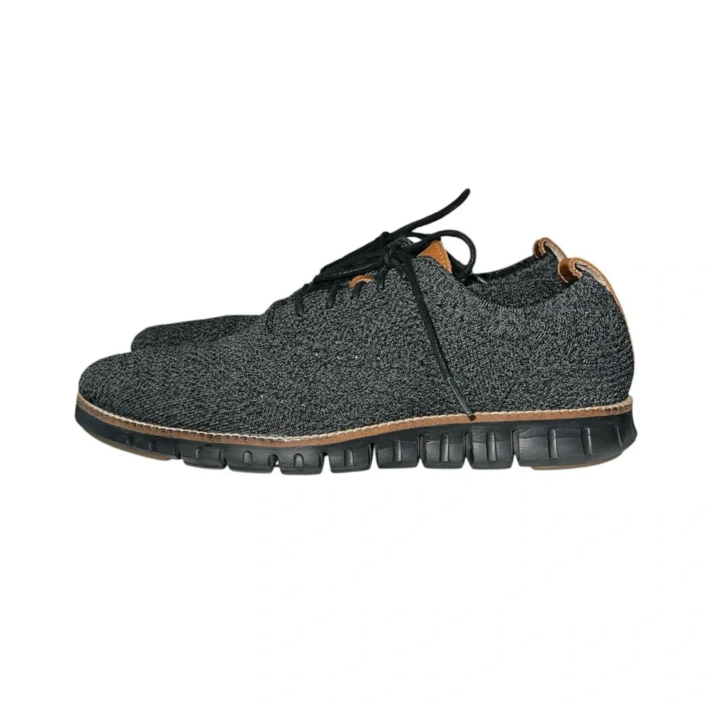 Cole Haan Men’s ZeroGrand Stitchlite Wingtip Oxford Black Gray Shoes Size 10